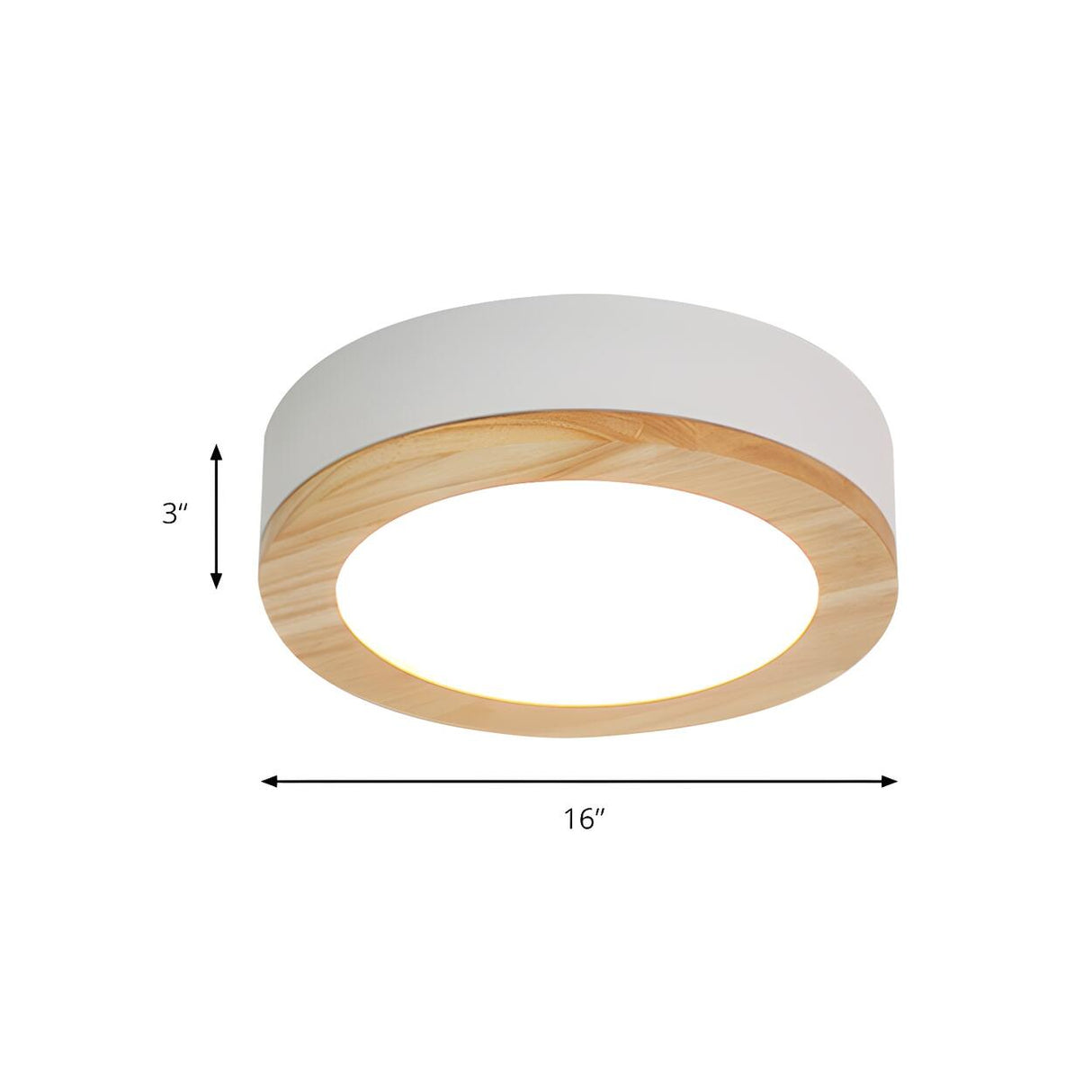 Bedroom Multi-Colored Wood Drum LED Flush Mount Light Image - 4