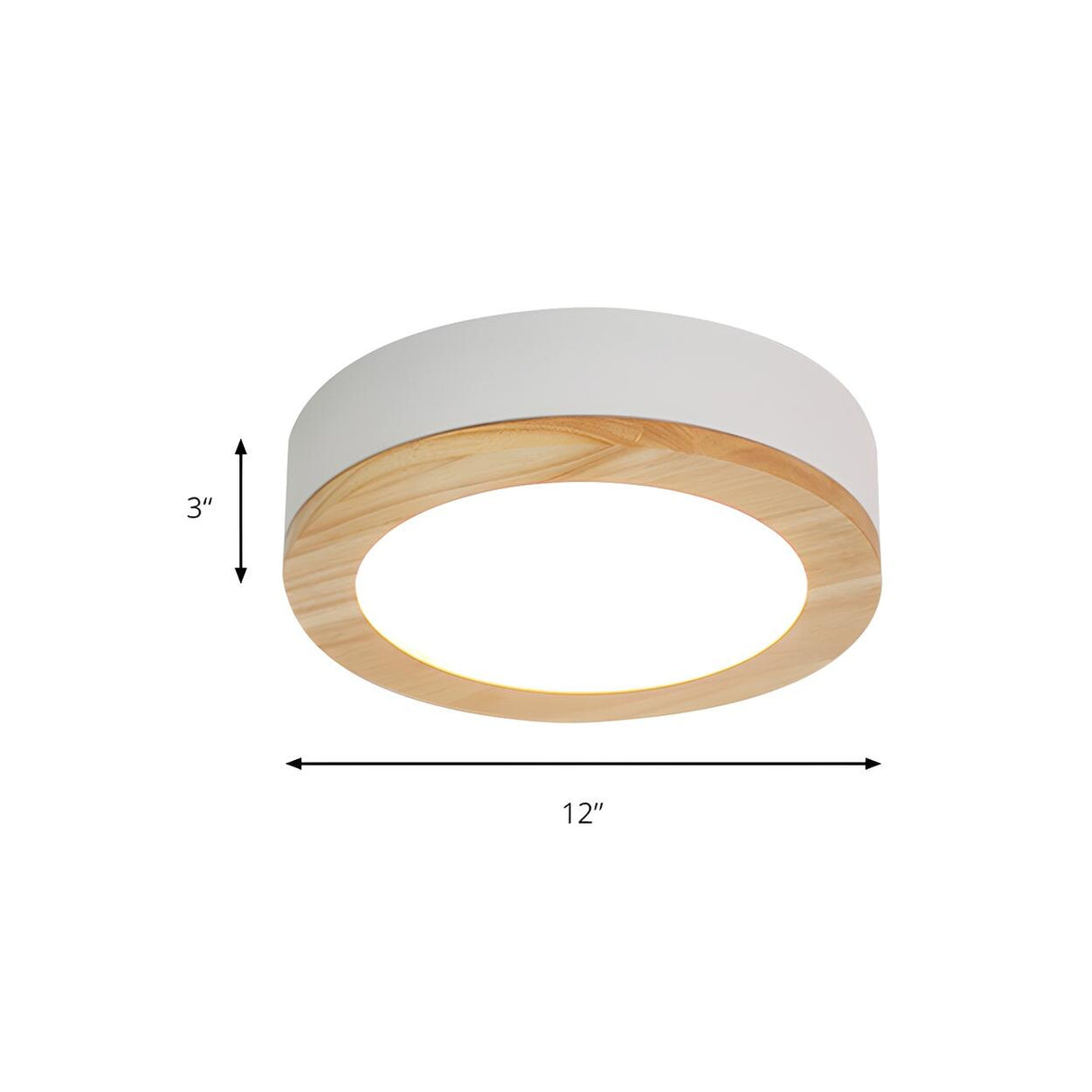 Bedroom Multi-Colored Wood Drum LED Flush Mount Light Image - 5