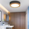 Bedroom Multi-Colored Wood Drum LED Flush Mount Light Image - 6