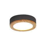 Bedroom Multi-Colored Wood Drum LED Flush Mount Light Image - 8