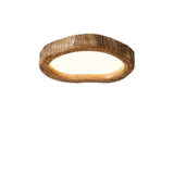 Bedroom Natural Brown Irregular Round Flush Mount Light Image - 5