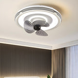 Bedroom Nordic Circle LED Simple Ceiling Fan with Light Image - 17