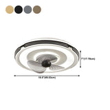 Bedroom Nordic Circle LED Simple Ceiling Fan with Light #size