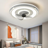 Bedroom Nordic Circle LED Simple Ceiling Fan with Light Image - 4