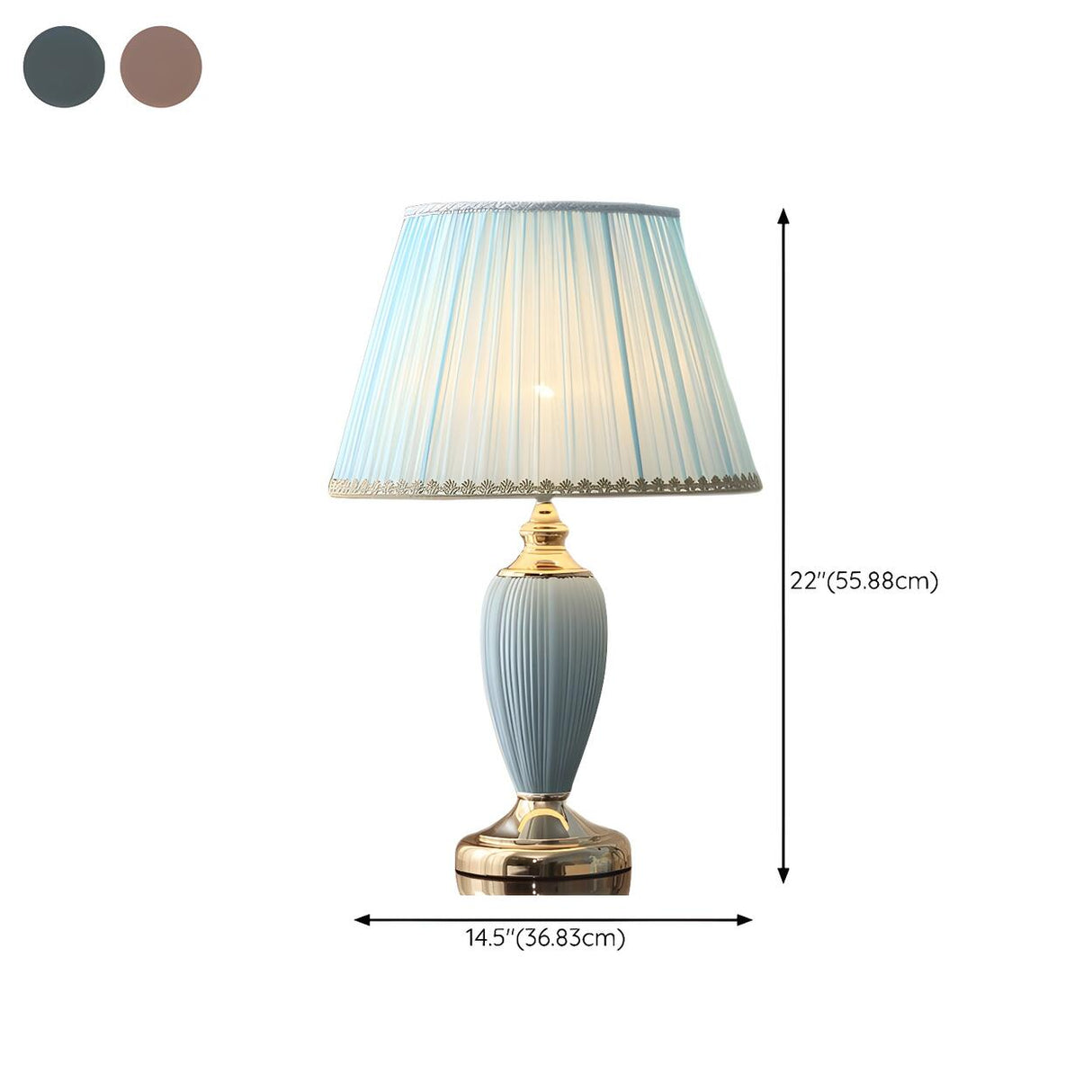 Bedroom Nordic Simple Fabric Ceramic Decor Table Lamp 