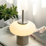 Bedroom Nordic Simple White Glass Shade LED Table Lamp Image - 4