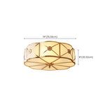 Bedroom Octagon Drum Gold Glass Flush Mount Light Image - 25