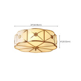 Bedroom Octagon Drum Gold Glass Flush Mount Light Image - 27