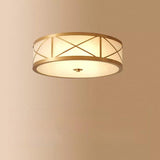 Bedroom Octagonal Drum Gold Flush Mount Ceiling Light Image - 10