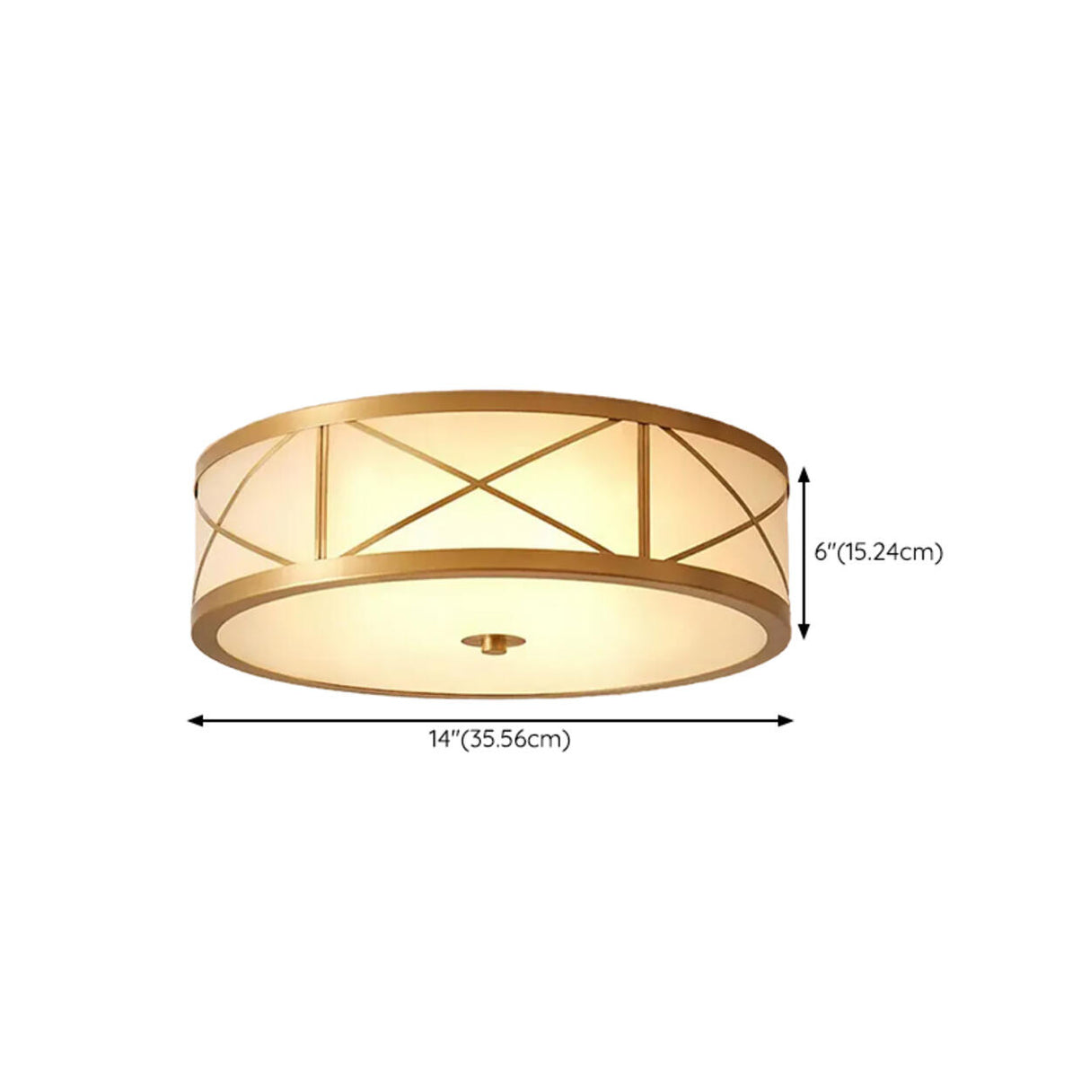 Bedroom Octagonal Drum Gold Flush Mount Ceiling Light 