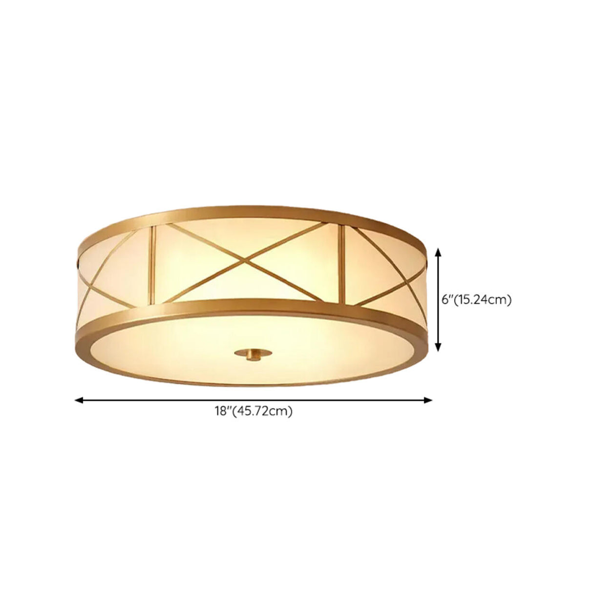 Bedroom Octagonal Drum Gold Flush Mount Ceiling Light Image - 21