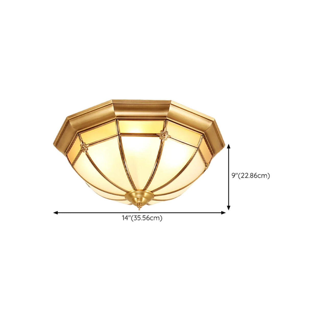 Bedroom Octagonal Drum Gold Flush Mount Ceiling Light Image - 22