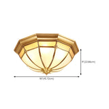 Bedroom Octagonal Drum Gold Flush Mount Ceiling Light Image - 23