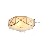 Bedroom Octagonal Drum Gold Flush Mount Ceiling Light Image - 24