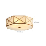 Bedroom Octagonal Drum Gold Flush Mount Ceiling Light Image - 25