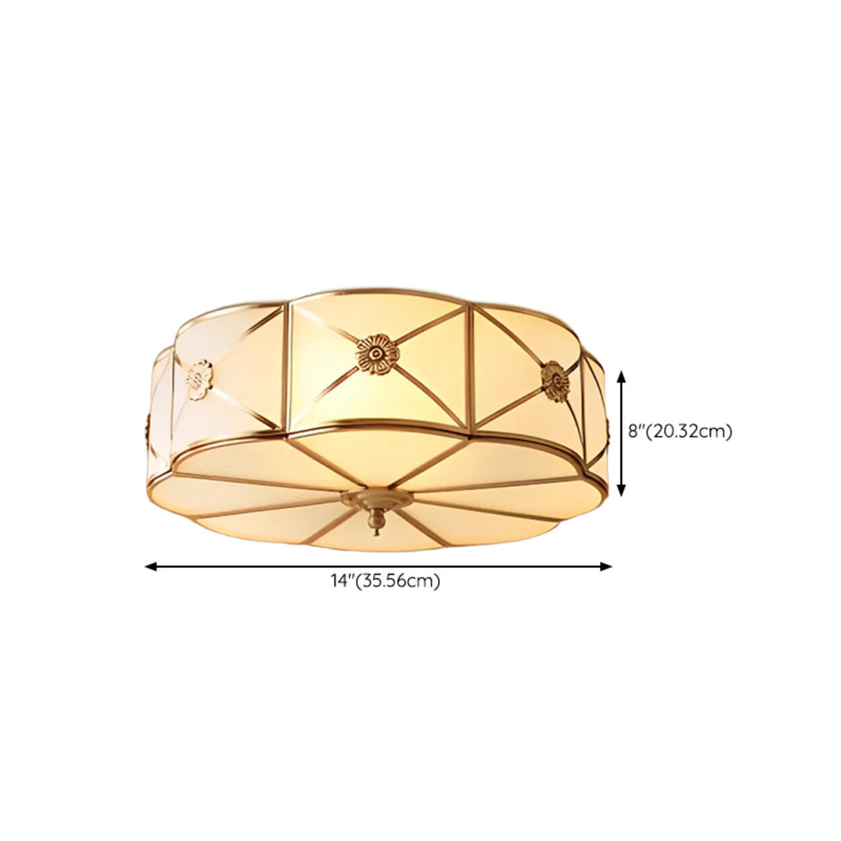 Bedroom Octagonal Drum Gold Flush Mount Ceiling Light Image - 26