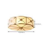 Bedroom Octagonal Drum Gold Flush Mount Ceiling Light Image - 26