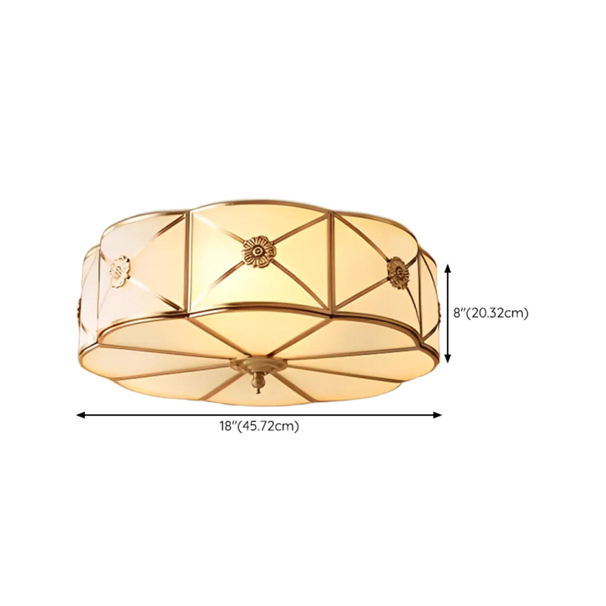 Bedroom Octagonal Drum Gold Flush Mount Ceiling Light Image - 27