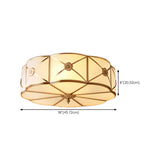 Bedroom Octagonal Drum Gold Flush Mount Ceiling Light Image - 27