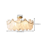 Bedroom Pearl Glass Pieces Gold Semi-Flush Mount Light Image - 12