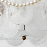 Bedroom Pearl Glass Pieces Gold Semi-Flush Mount Light Image - 8