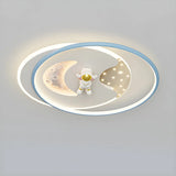 Bedroom Pink Circle Ring LED Flush Mount Ceiling Light Image - 10