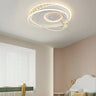 Bedroom Pink Circle Ring LED Flush Mount Ceiling Light Image - 14