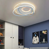 Bedroom Pink Circle Ring LED Flush Mount Ceiling Light Image - 15