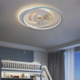 Bedroom Pink Circle Ring LED Flush Mount Ceiling Light Image - 16