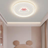 Bedroom Pink Crown Cloud Circular LED Flush Mount Light Image - 1