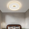 Bedroom Pink Crown Cloud Circular LED Flush Mount Light Image - 3