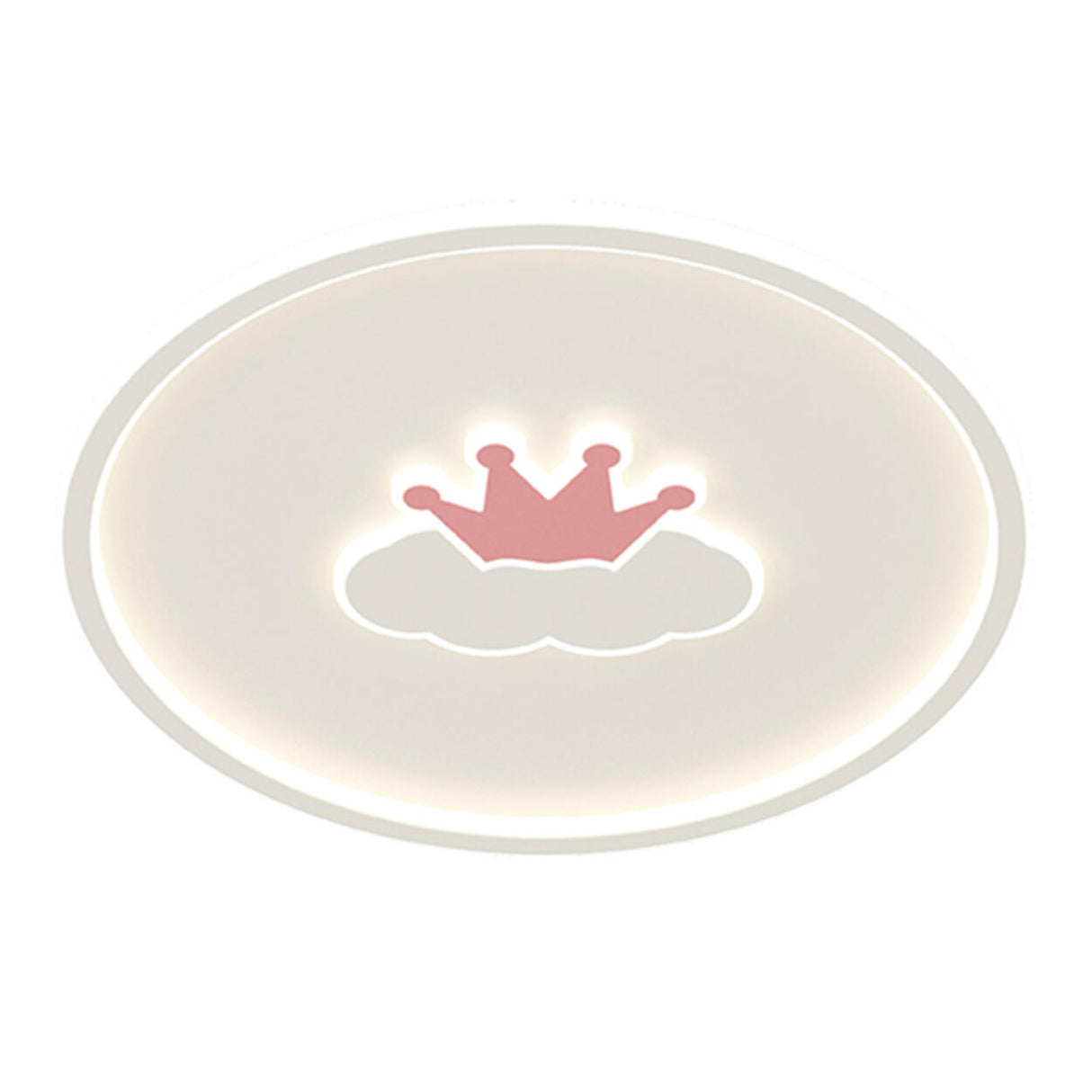 Bedroom Pink Crown Cloud Circular LED Flush Mount Light Image - 5