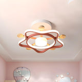 Bedroom Pink Pentagram Small LED Semi-Flush Mount Light Image - 2