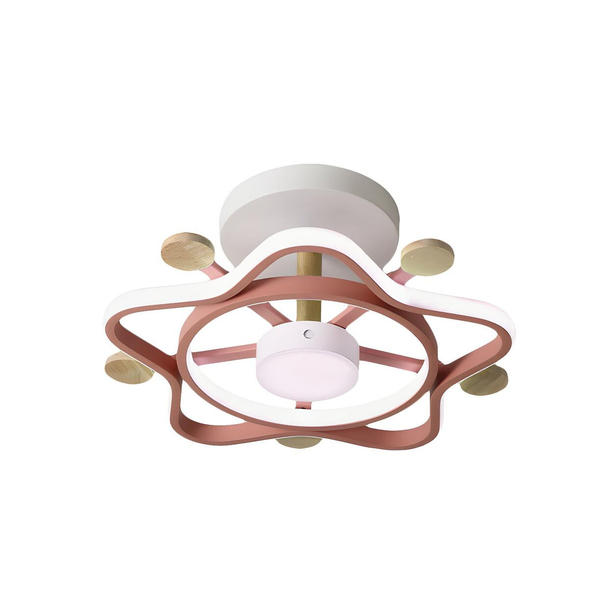 Bedroom Pink Pentagram Small LED Semi-Flush Mount Light Image - 3