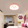 Bedroom Pink Smile Sun-Shaped LED Flush Mount Light Image - 1