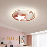 Bedroom Pink Star Trails LED Flush Mount Ceiling Light Image - 1