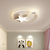 Bedroom Pink Star Trails LED Flush Mount Ceiling Light Image - 6