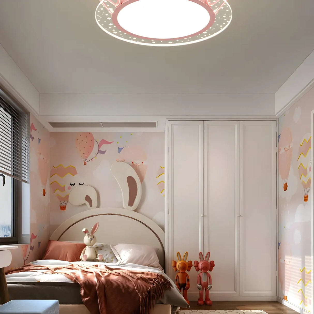 Bedroom Princess Crown Semi-Flush Mount Ceiling Light Image - 12