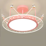 Bedroom Princess Crown Semi-Flush Mount Ceiling Light Image - 2