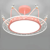 Bedroom Princess Crown Semi-Flush Mount Ceiling Light Image - 3