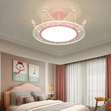 Bedroom Princess Crown Semi-Flush Mount Ceiling Light Image - 4