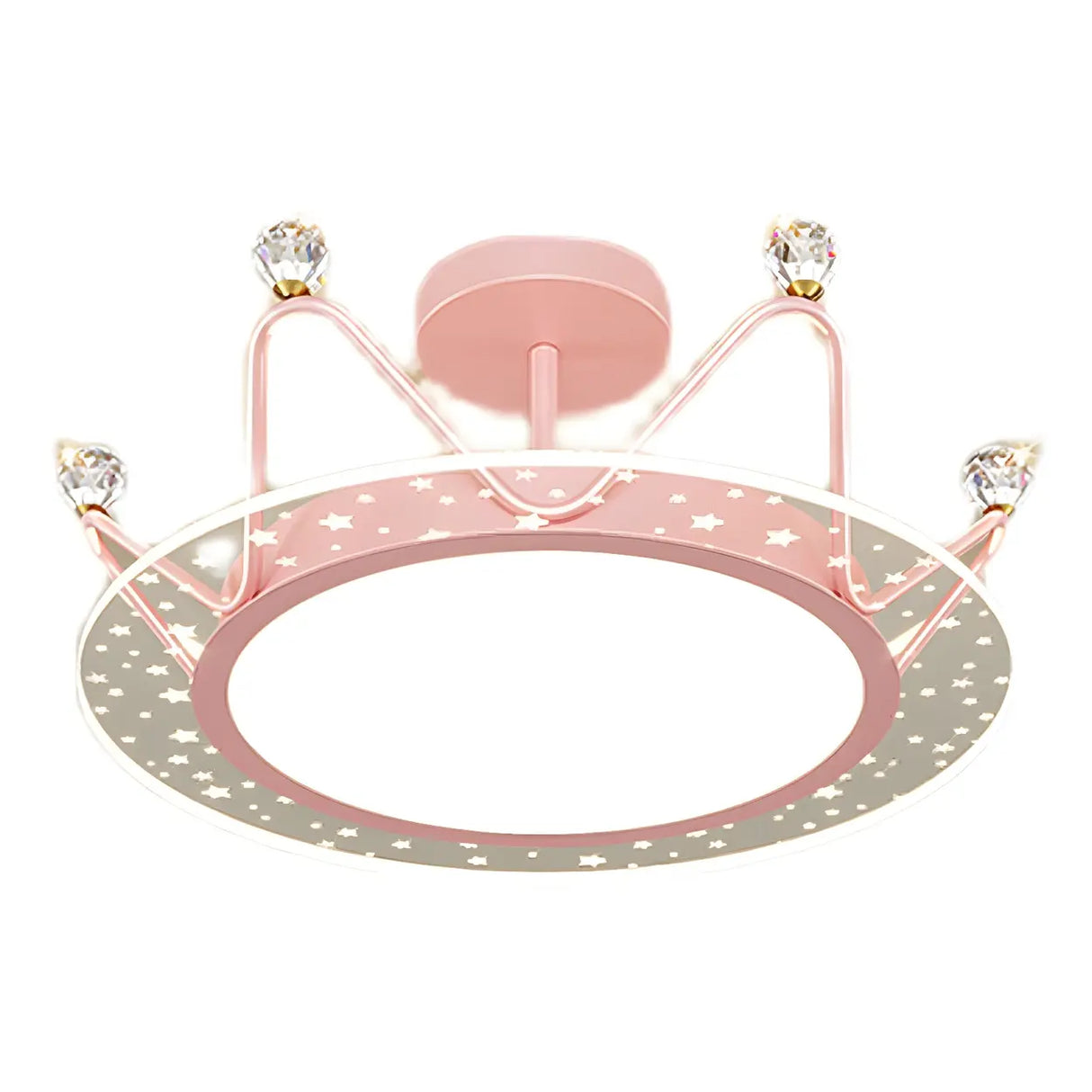 Bedroom Princess Crown Semi-Flush Mount Ceiling Light Image - 7