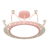 Bedroom Princess Crown Semi-Flush Mount Ceiling Light Image - 7