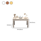 Bedroom Rectangular Wood Nut-Brown Storage Writing Desk Set #size