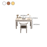 Bedroom Rectangular Wood Nut-Brown Storage Writing Desk Set Image - 16