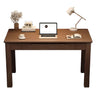 Bedroom Rectangular Wood Nut-Brown Storage Writing Desk Set Image - 2