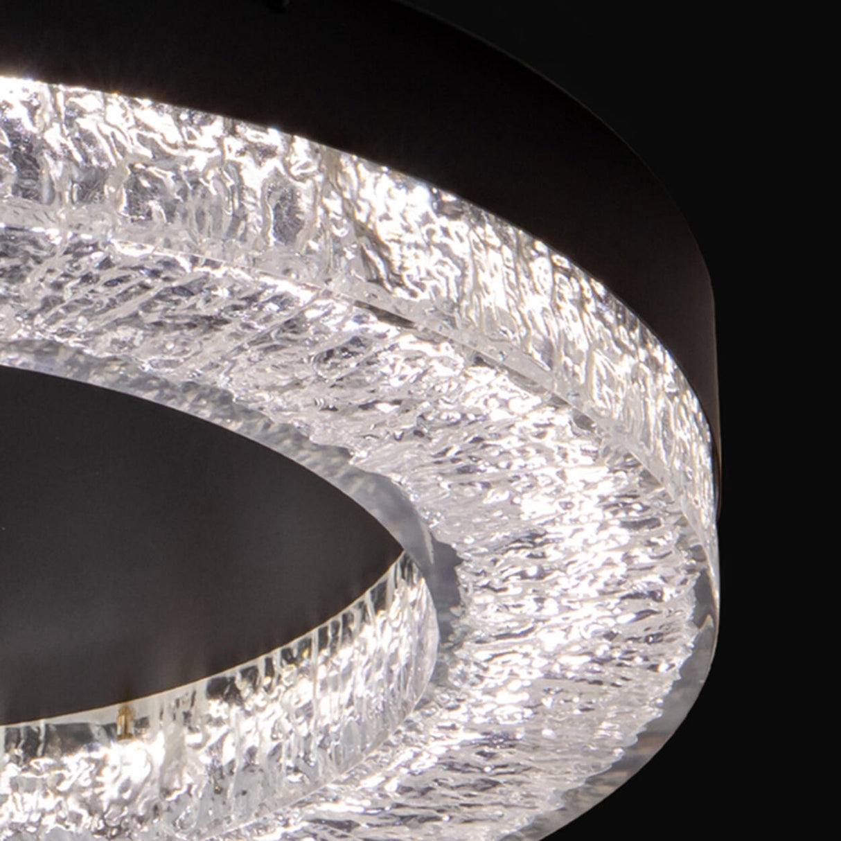 Bedroom Resin Black Circle Flush Mount Ceiling Light Image - 10