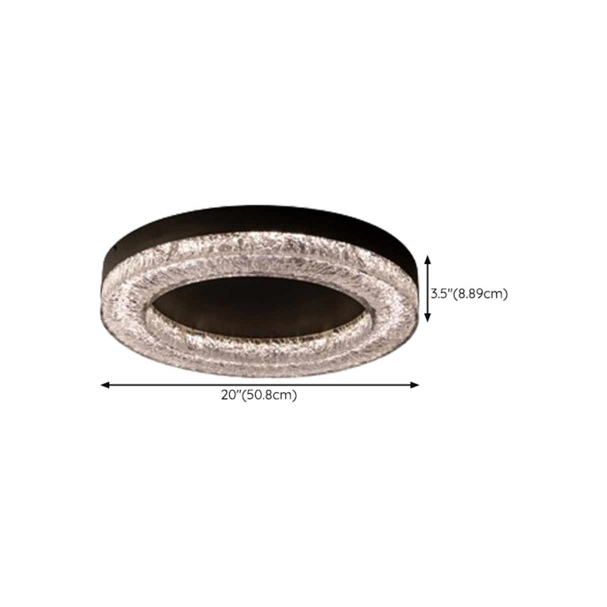 Bedroom Resin Black Circle Flush Mount Ceiling Light 