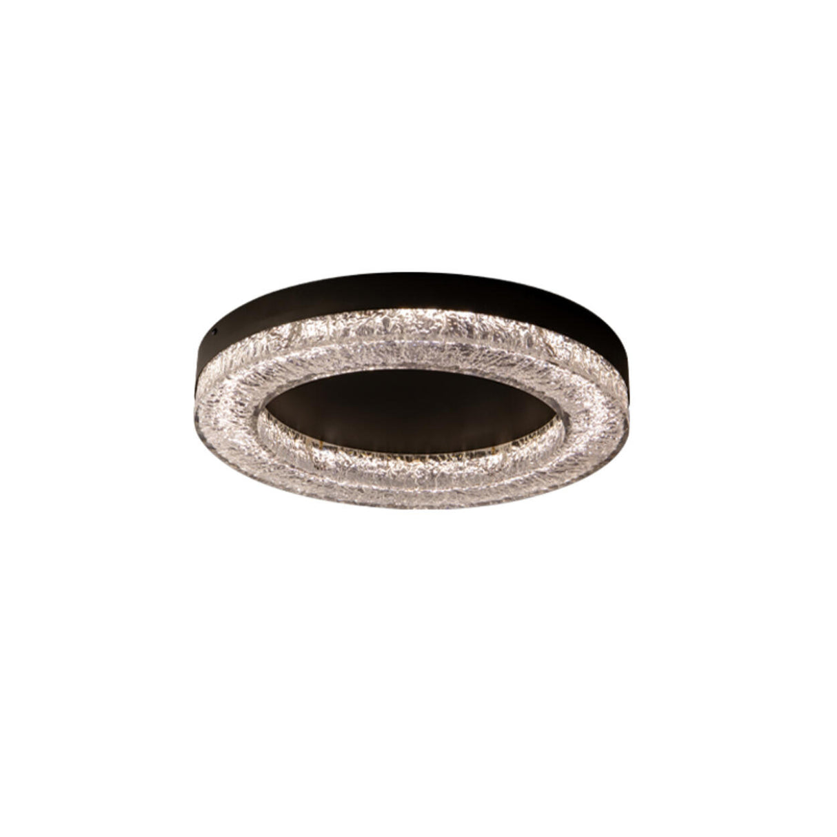 Bedroom Resin Black Circle Flush Mount Ceiling Light Image - 3