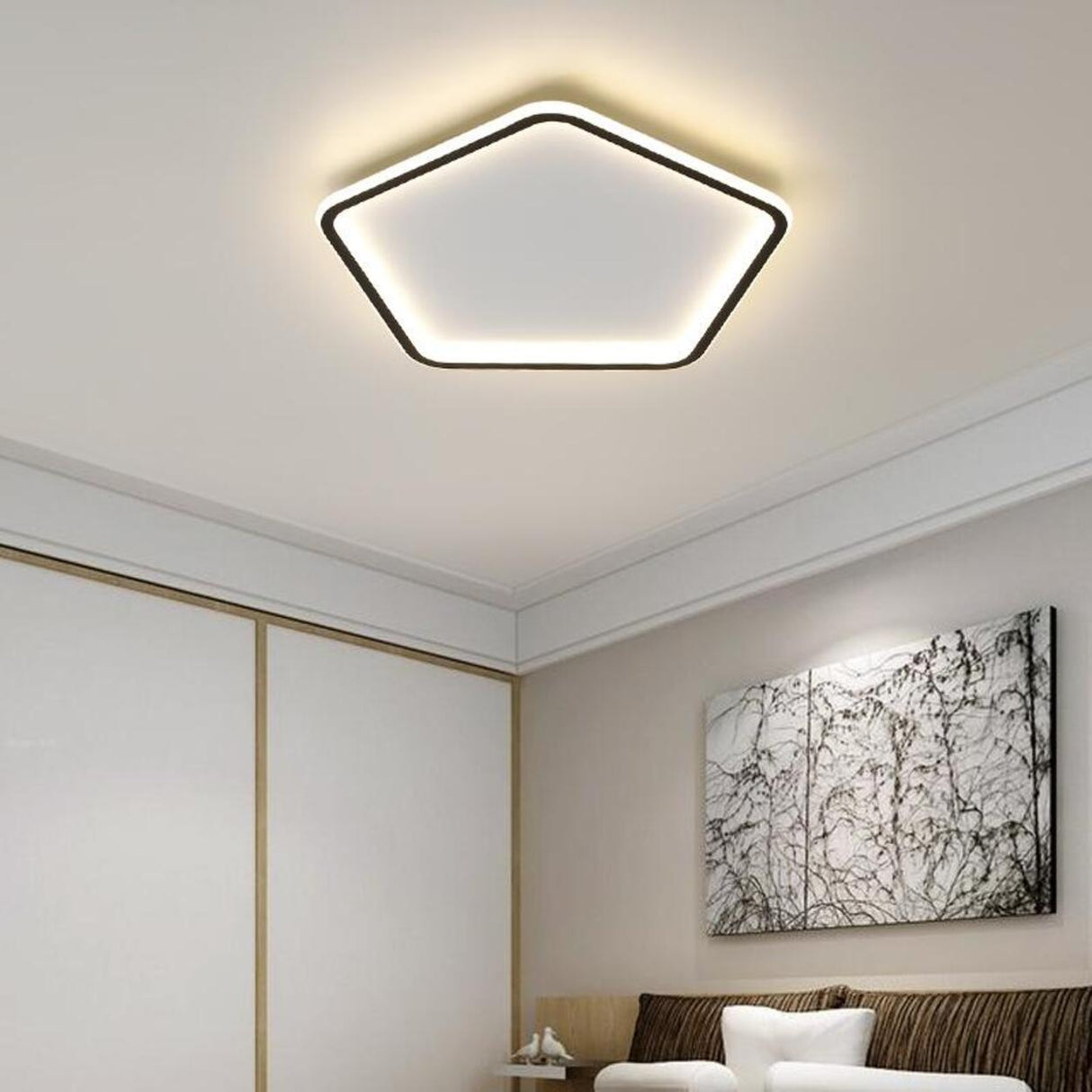 Bedroom Romantic Loving Heart LED Flush Mount Light Image - 2